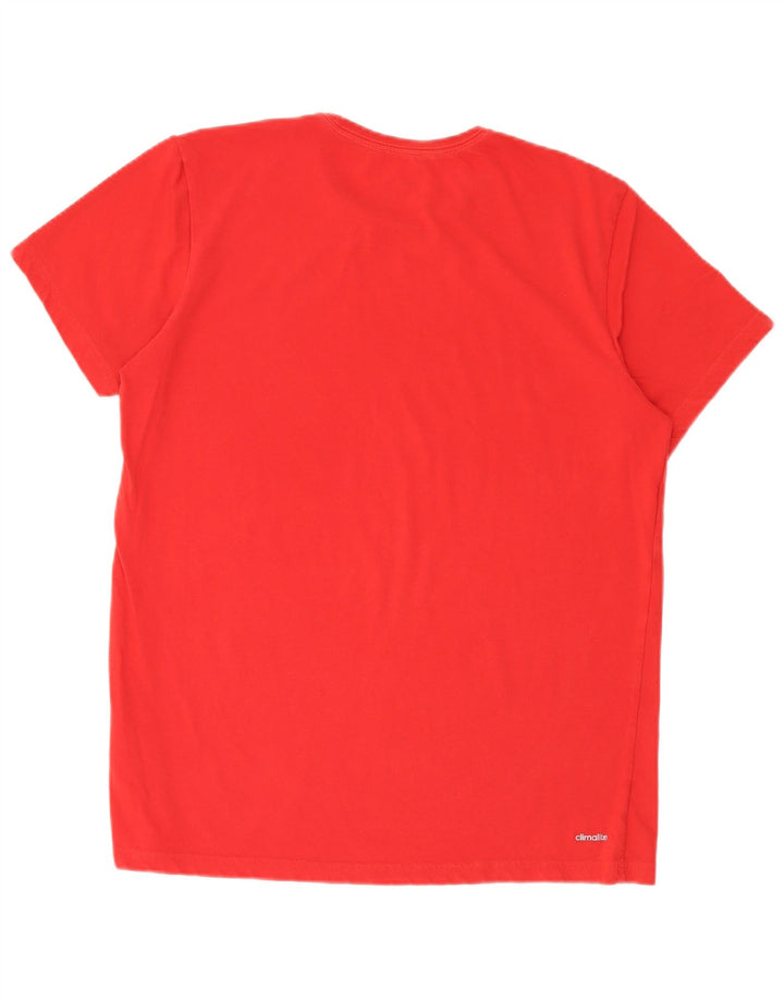 ADIDAS Herre Climalite Grafisk T-Shirt Top Stor Rød Bomuld
