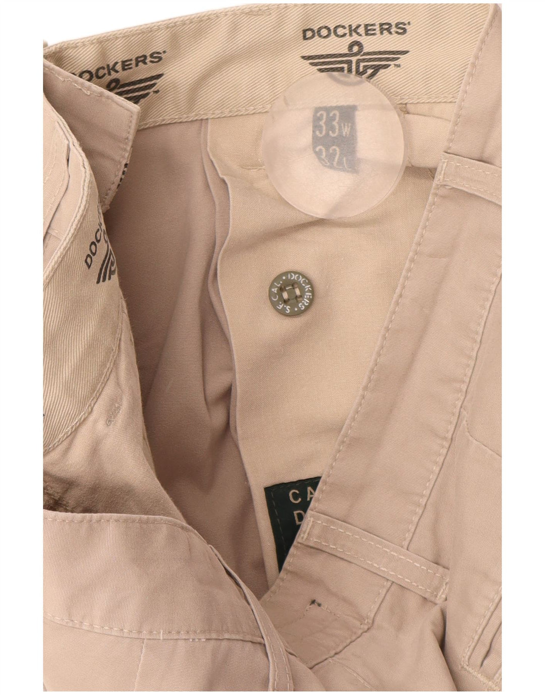 DOCKERS Herre Pegged Chino Bukser W33 L30 Beige Bomuld