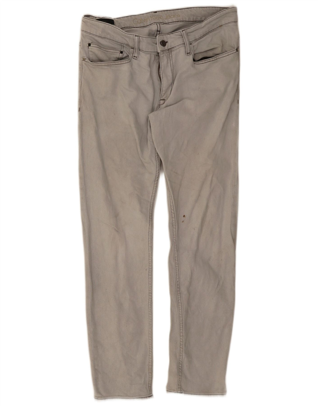 Calvin Klein Herre Slim Jeans W36 L32 Grå Bomuld