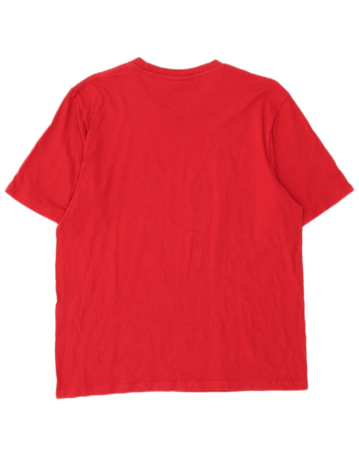 CHAMPION Mens Graphic T-Shirt Top Large Red Cotton