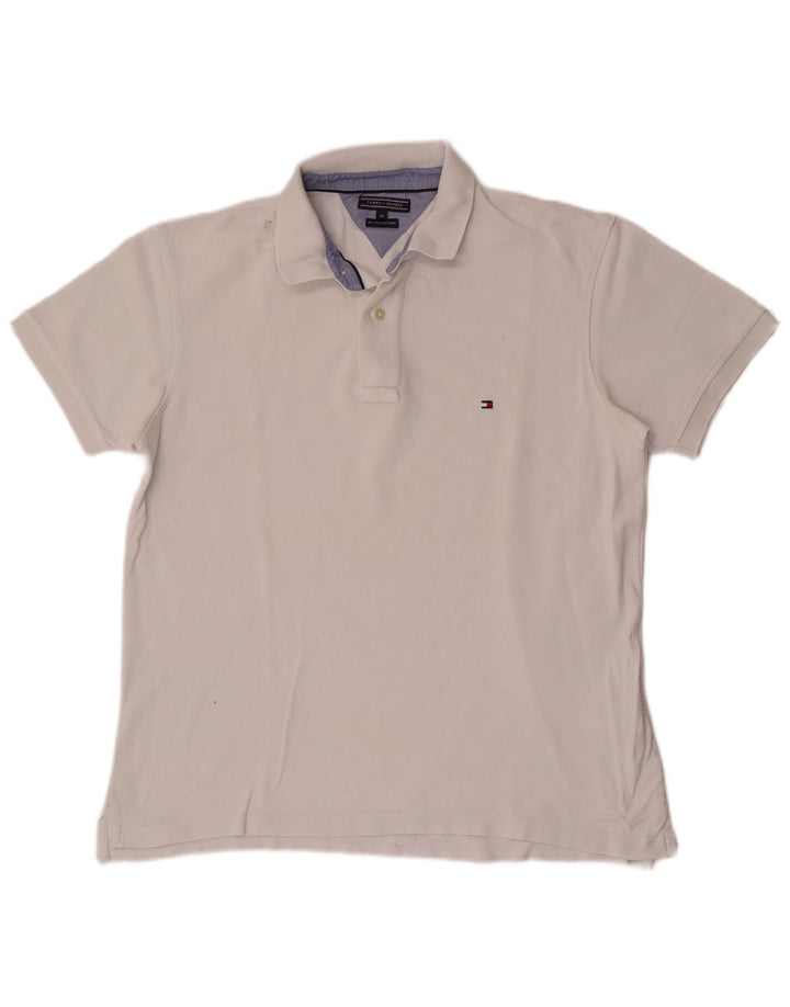 Tommy Hilfiger Herre Polo Shirt XL Hvid Bomuld