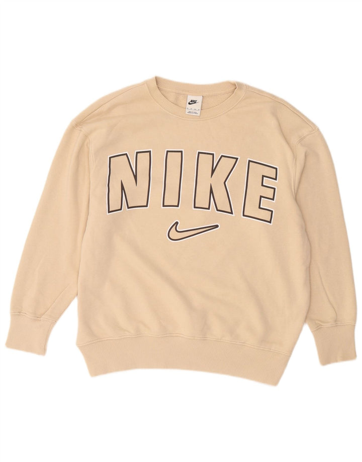 Nike grafisk sweatshirt til mænd XS Beige bomuld