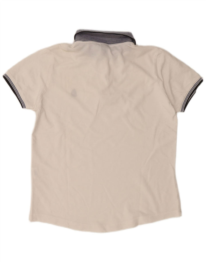 MARINA YACHTING Dame Polo Shirt UK 16 Stor Hvid Colourblock Bomuld