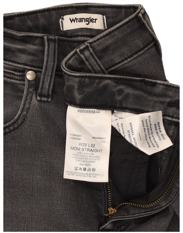 Wrangler Dame Mom Straight Jeans W25 L32 Grå Bomuld