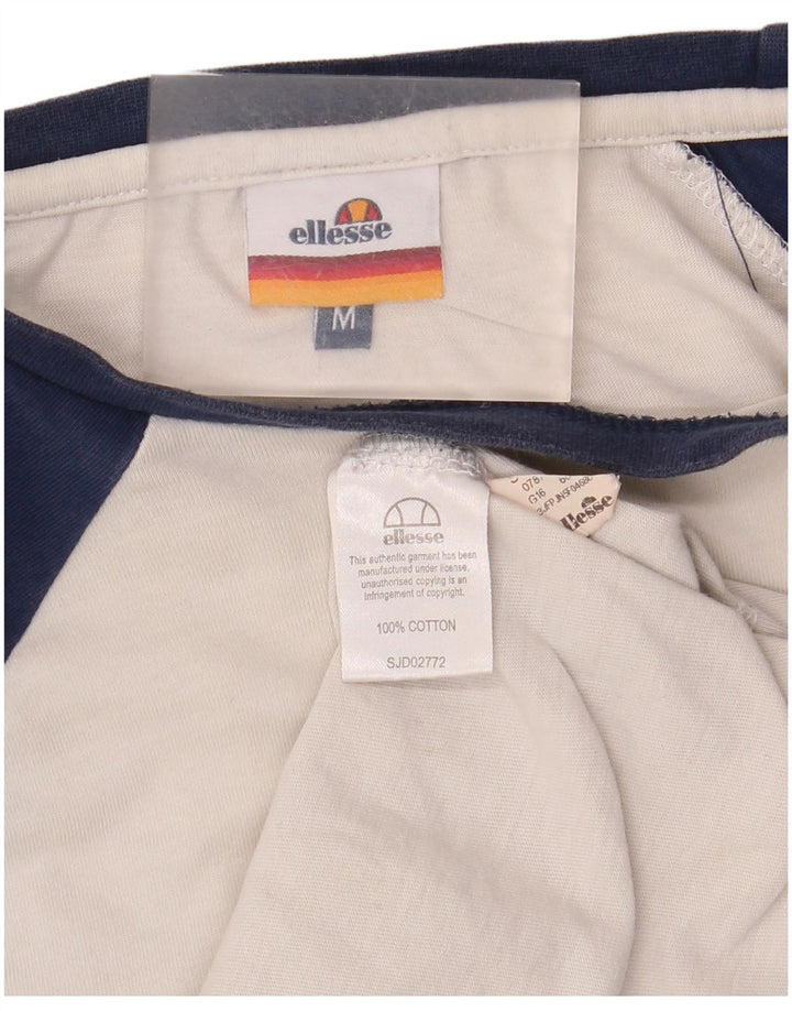 Ellesse Herre Grafisk Top Langærmet Medium Hvid Colourblock Bomuld