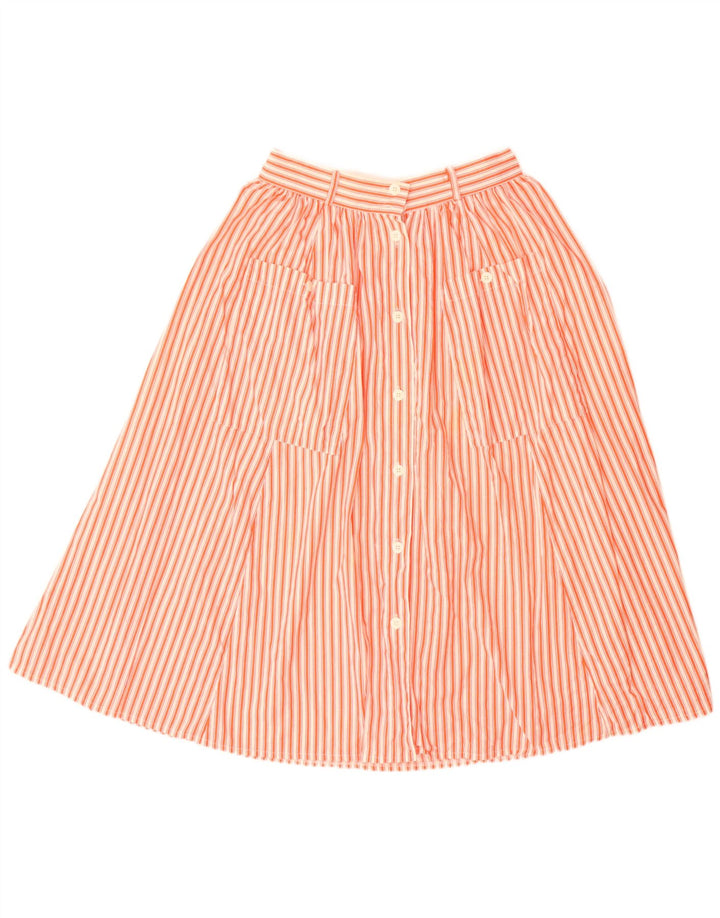 Tegnefilm Dame Midi Nederdel EU 40 Medium W28 Orange Stribet