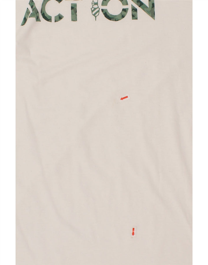 TRUSSARDI Mens Action Slim Graphic T-Shirt Top 2XL White Polyester Vintage Trussardi and Second-Hand Trussardi from Messina Hembry 