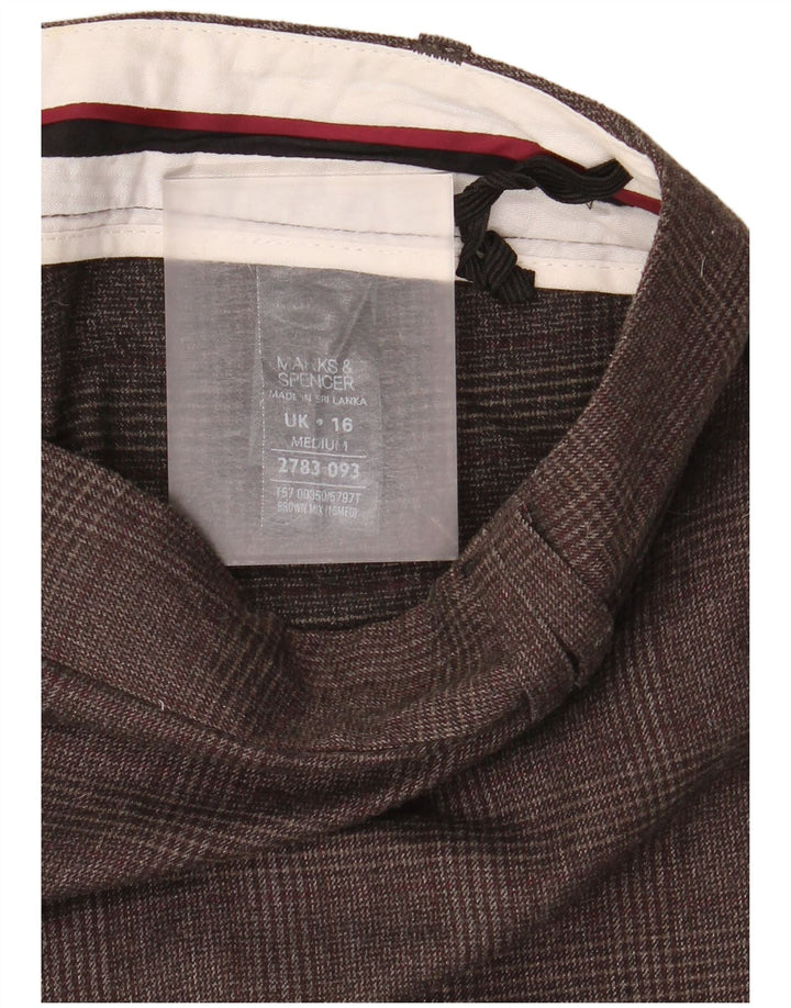 Marks & Spencer jakkesæt til kvinder UK 16 Large W38 L29 brun ternet