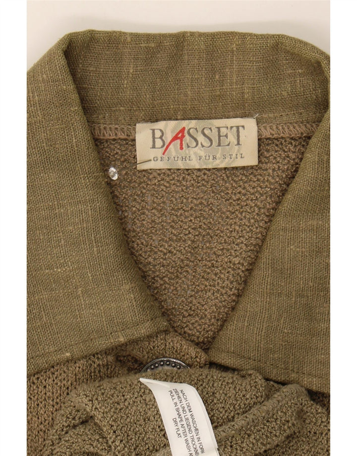 VINTAGE Womens Longline Cardigan Sweater EU 38 Medium Green Cotton Vintage Vintage and Second-Hand Vintage from Messina Hembry 