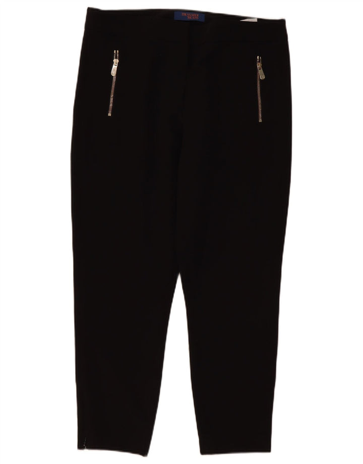 Trussardi Dame Slim Casual Bukser IT 46 Large W36 L27 Sort Polyester