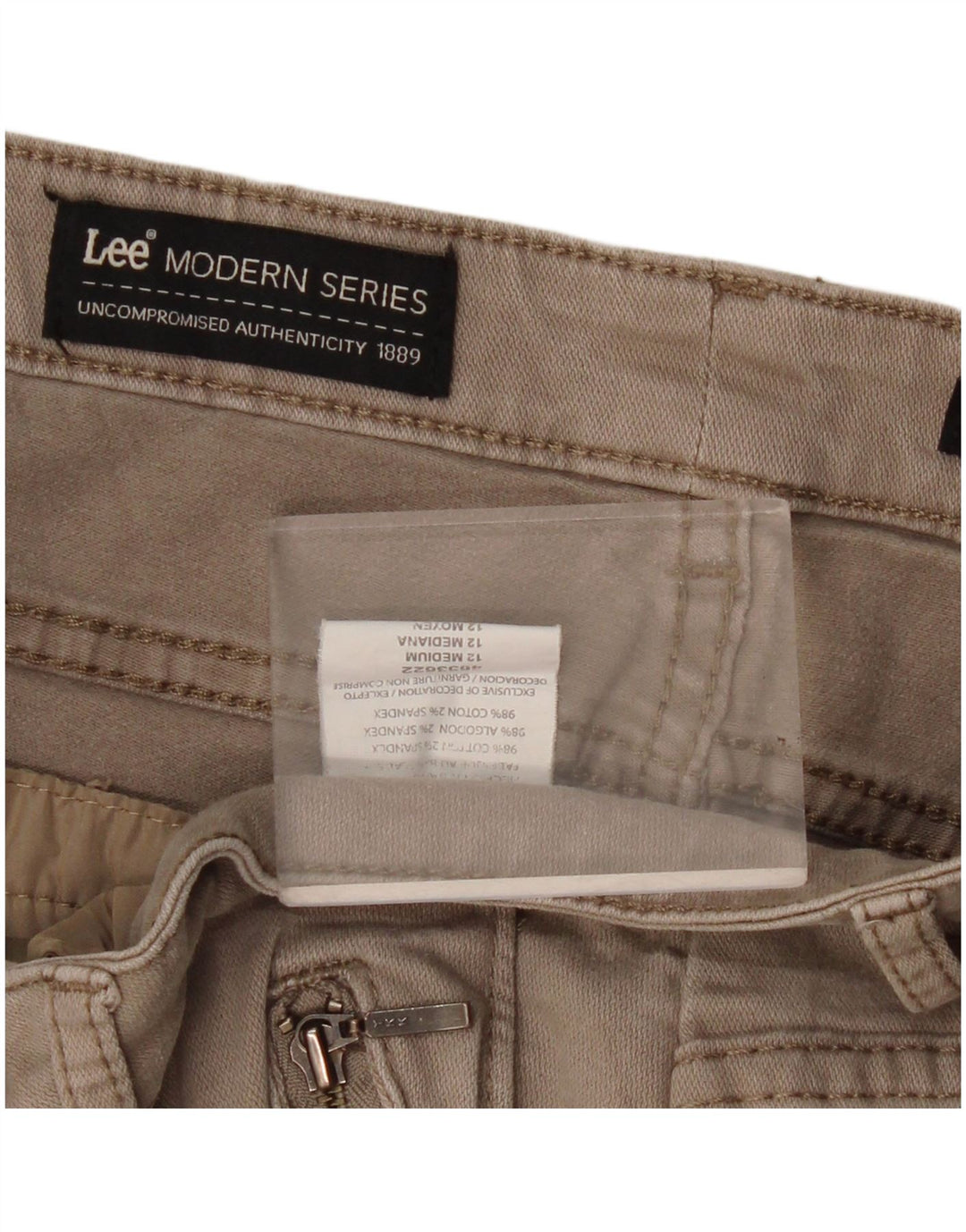 Lee Womens Modern Series Straight Cargo Trousers US 12 Large W32 L29 Beige