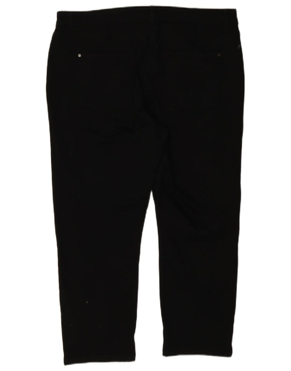 M&Co Dame Slim Cropped Trousers UK 18 XL W36 L24 Sort Bomuld