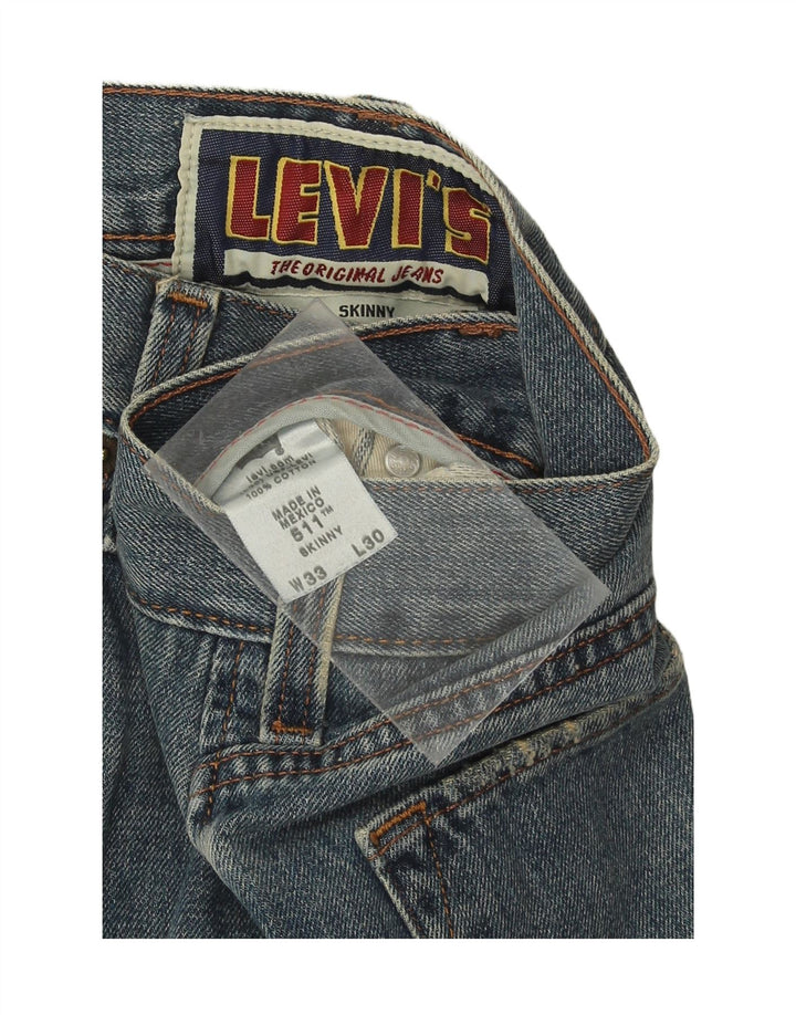 LEVI'S Mens 511 Skinny Jeans W33 L30 Blue Cotton