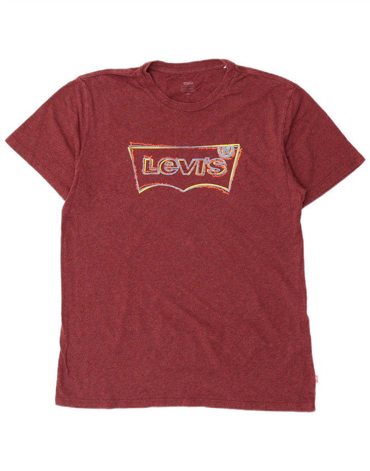 Levi's Grafisk T-shirt til mænd, stor rødbrun flækket