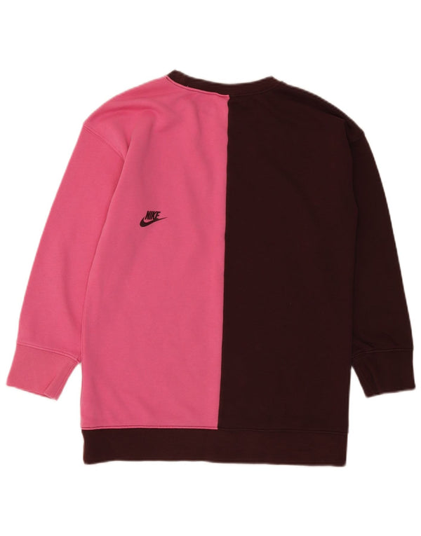 Nike Girls Graphic Sweatshirt Jumper 10-11 år Medium Brun Colourblock