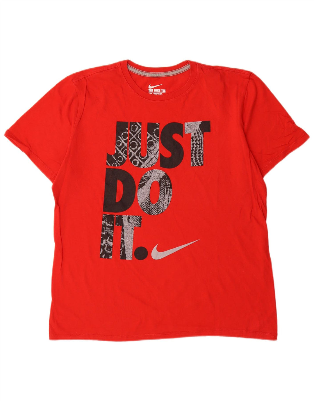 Nike Herre Athletic Cut Grafisk T-Shirt Top Stor Rød Bomuld