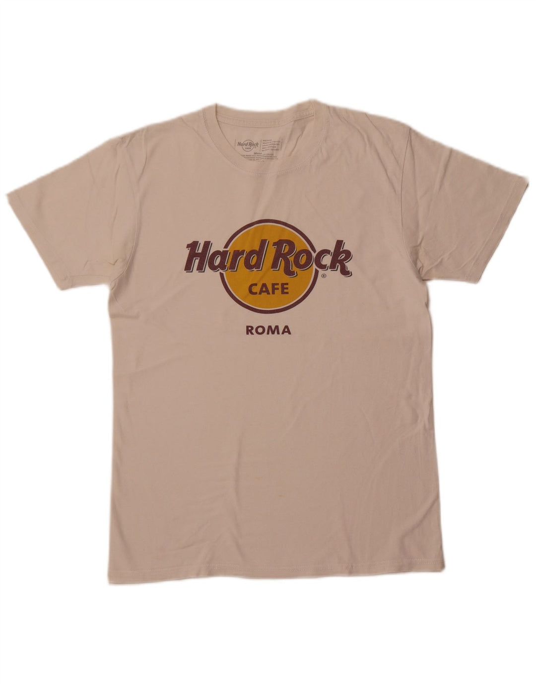 HARD ROCK CAFE Herre Roma Grafisk T-shirt Top Medium Off White Bomuld