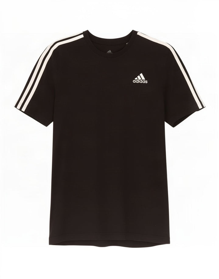 Adidas Herre T-Shirt Top Medium Sort Bomuld
