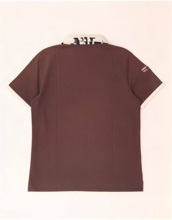 Napapijri Herre Polo Shirt XL Brun Colourblock Bomuld