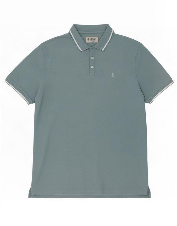 Penguin herre poloshirt 2XL blå bomuld