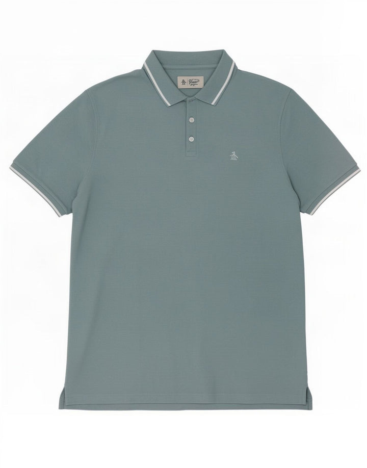 Penguin herre poloshirt 2XL blå bomuld