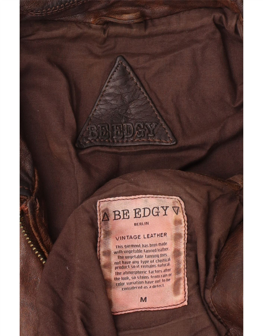 Be Edgy Herre Læderjakke UK 38 Medium Brun Læder