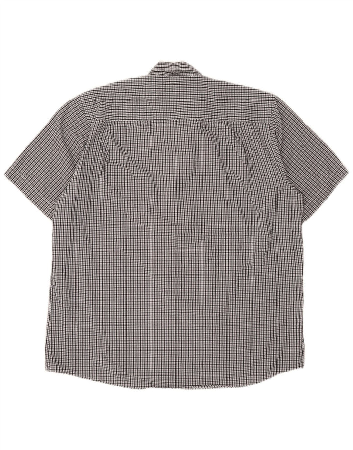 Pierre Cardin Herre kortærmet Regular Fit skjorte 3XL grå ternet polyester