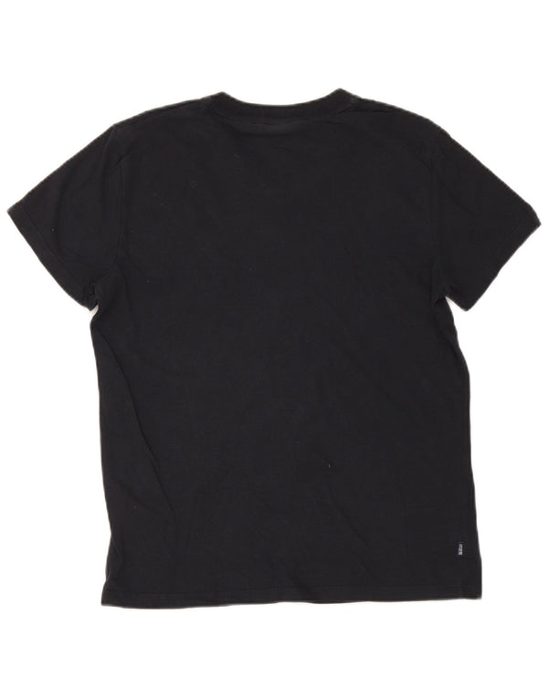 Superdry T-shirt top til kvinder UK 16 Stor marineblå bomuld