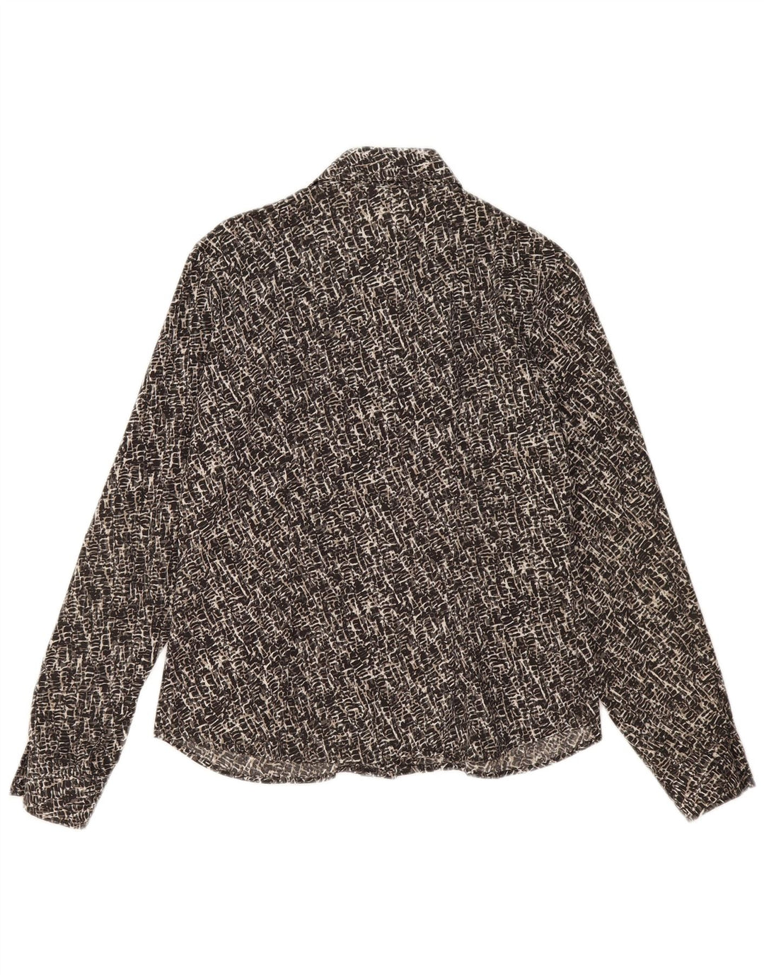 Valentinas abstrakt mønster skjorte til kvinder UK 14 Medium Grey Bomuld