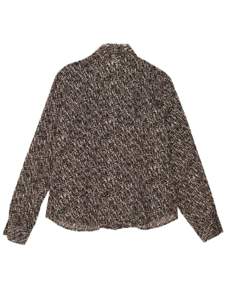 Valentinas abstrakt mønster skjorte til kvinder UK 14 Medium Grey Bomuld