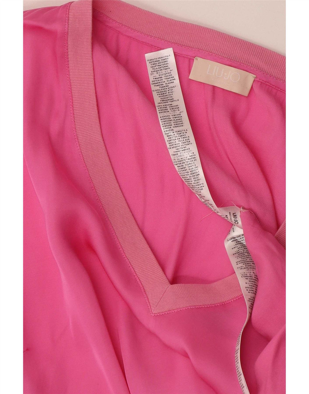 Liu Jo Dame Bluse Top UK 10 Lille Pink Bomuld