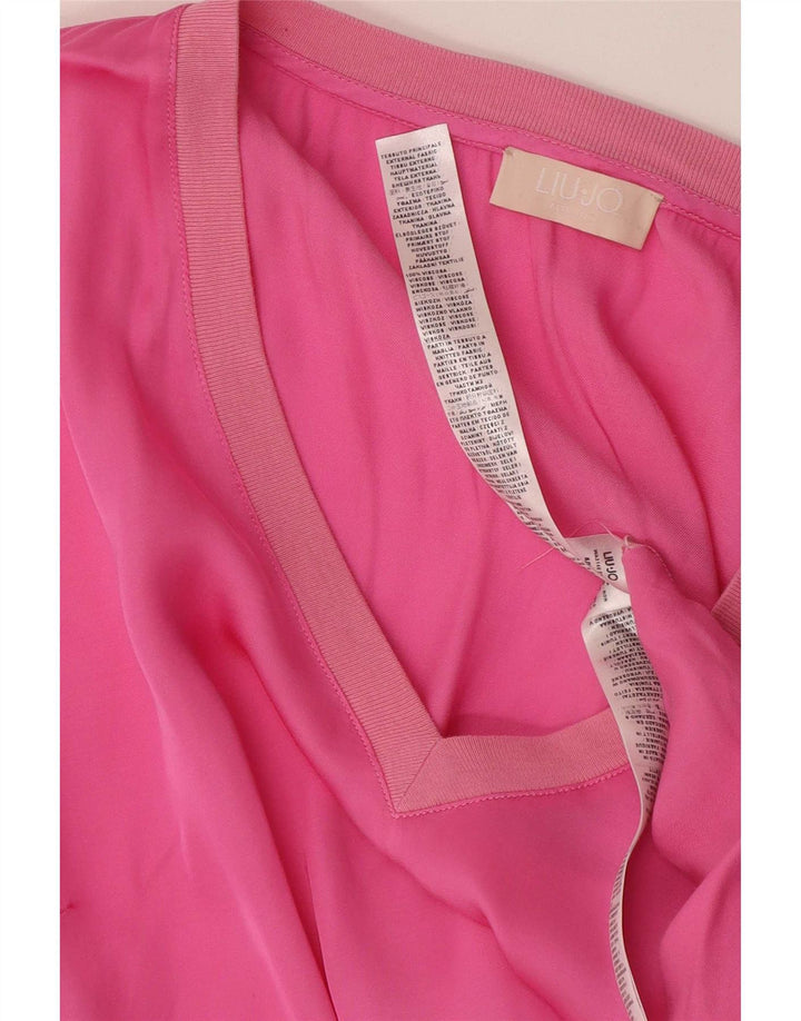 Liu Jo Dame Bluse Top UK 10 Lille Pink Bomuld