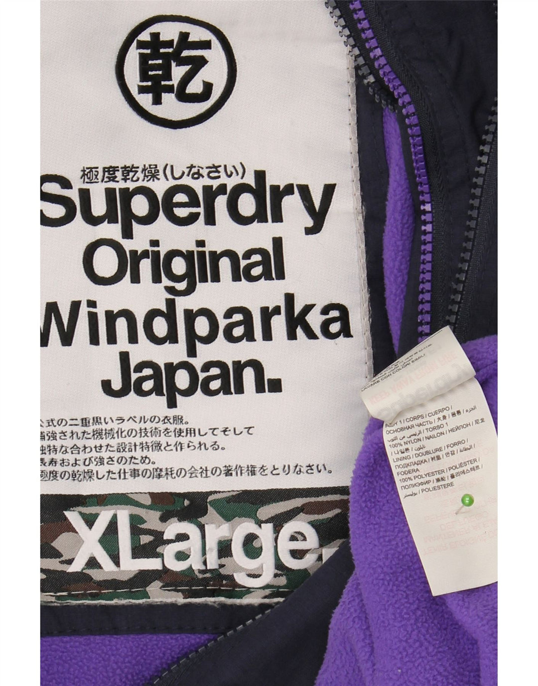 SUPERDRY Dame The windparka Graphic Parka Jacket UK 18 XL Navy Blue