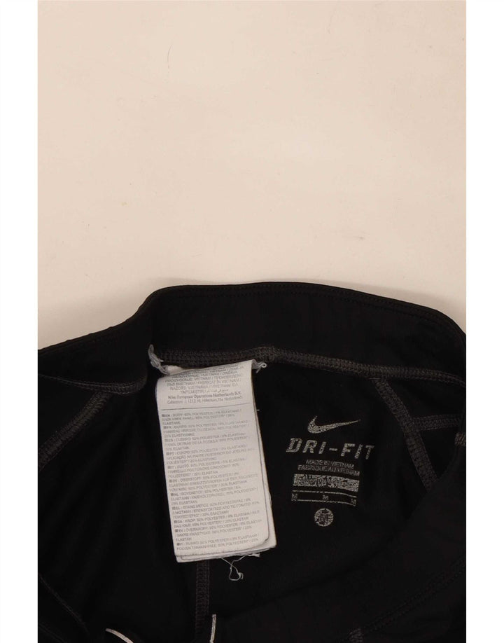 Nike Dame Dri Fit Leggings UK 12 Medium Sort Polyester