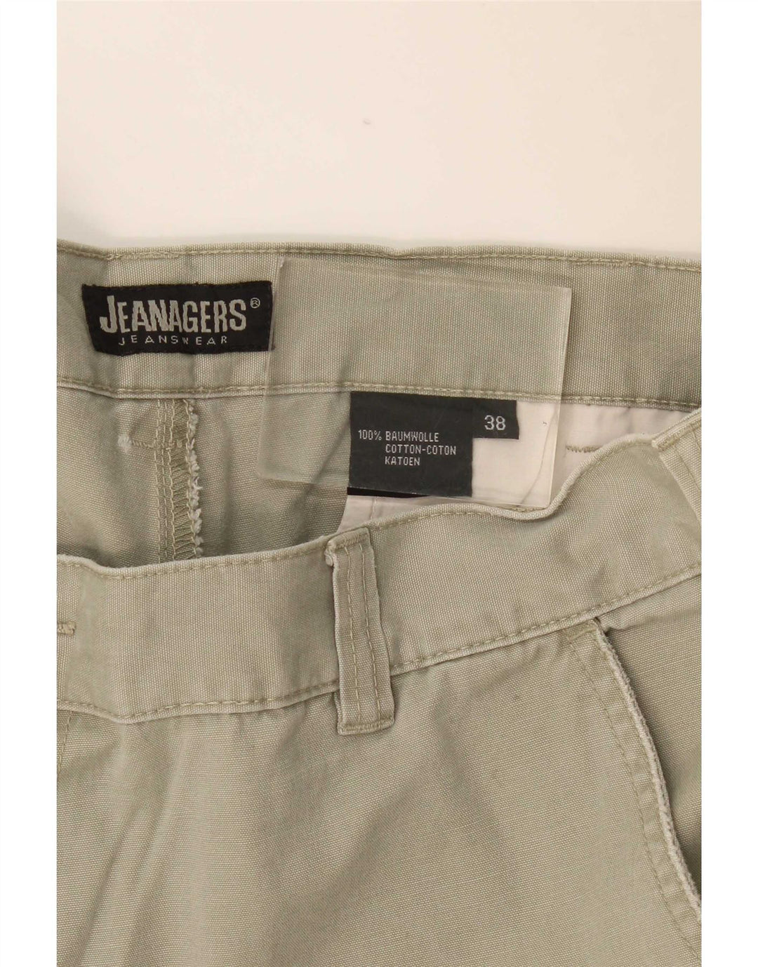 Jeanagers Herre Cargo Shorts W38 XL Khaki Bomuld