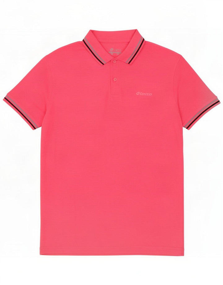 Lotto Poloskjorte til mænd XL Pink Stribet Polyester