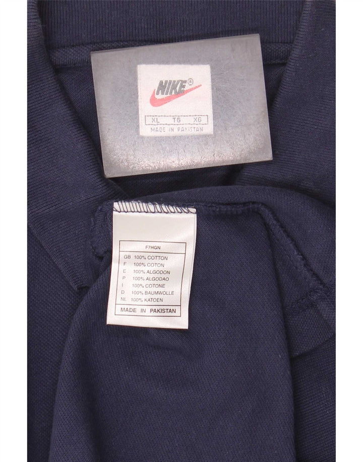 Nike herre poloshirt XL marineblå bomuld
