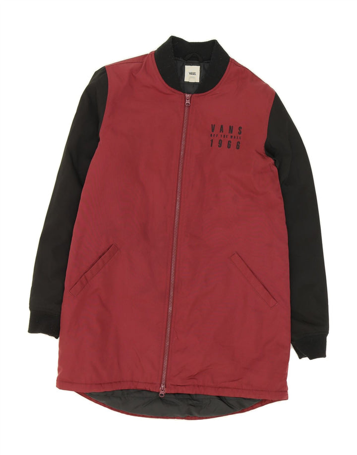 VANS Womens Windbreaker Coat UK 6 XS Burgundy Colourblock Polyester Vintage Vans and Second-Hand Vans from Messina Hembry 