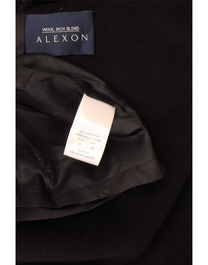 ALEXON Oversize overfrakke til kvinder UK 12 Medium Black Wool