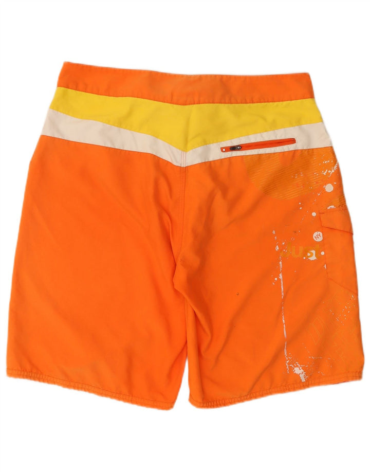 Nike grafiske svømmeshorts til mænd, store orange farveblok polyester