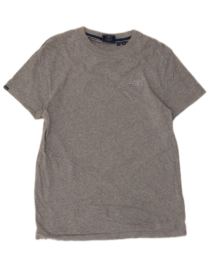 SUPERDRY T-shirt top til kvinder UK 12 Mellemgrå bomuld