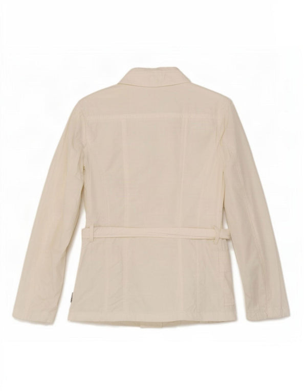Geox Womens Respira Utility Jacket UK 6 XS Hvid Bomuld