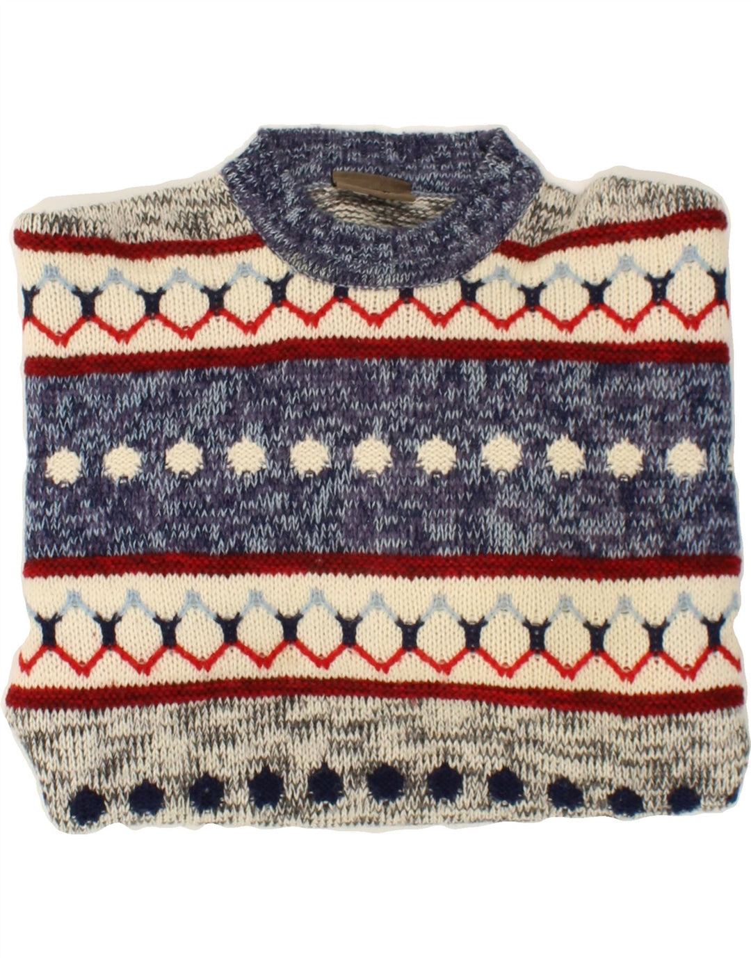 SEVRES Herre sweater med rund hals IT 50 Medium Blue Fair Isle Wool