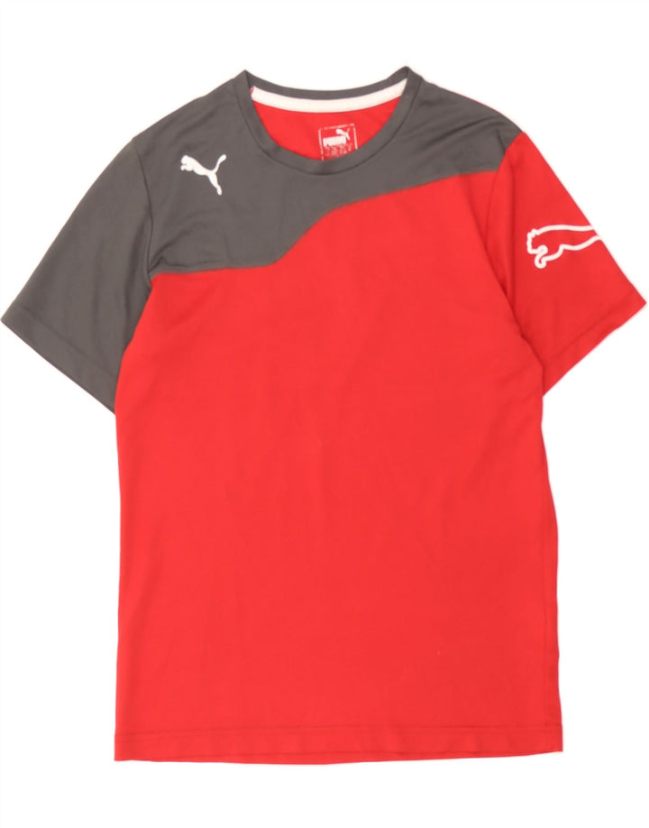PUMA Womens Graphic T-Shirt Top UK 14 Medium Red Colourblock Polyester Vintage Puma and Second-Hand Puma from Messina Hembry 