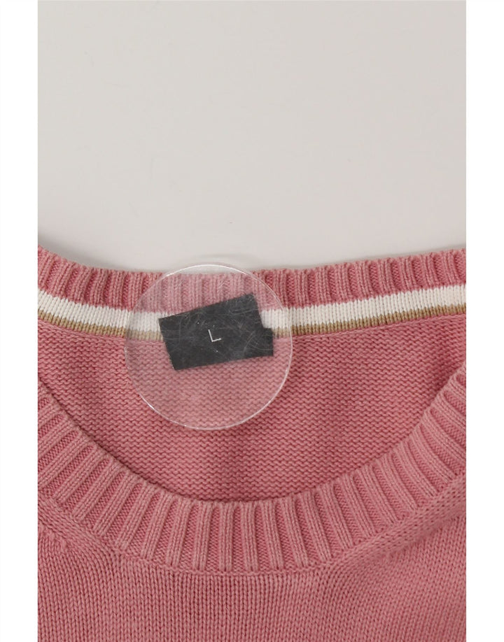 HUGO BOSS Herre sweater med rund hals, stor pink bomuld