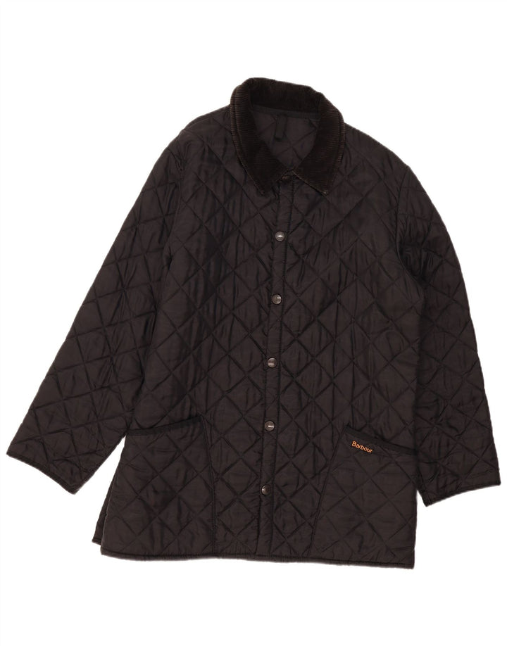 Barbour Herre LIDDESDALE Quiltet Jakke UK 40 Stor Sort Nylon