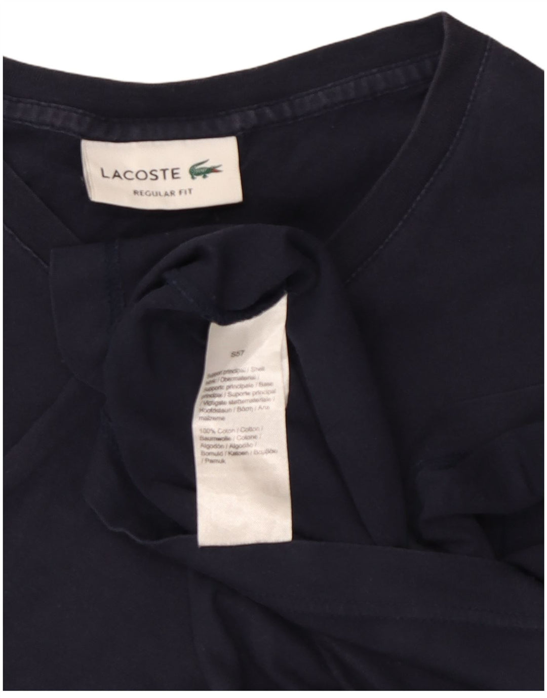 Lacoste Herre Regular Fit T-shirt Top Medium Marineblå Bomuld