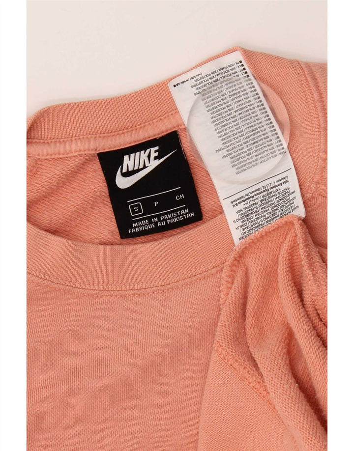 Nike Dame Oversized Sweatshirt Jumper UK 10 Small Pink Bomuld