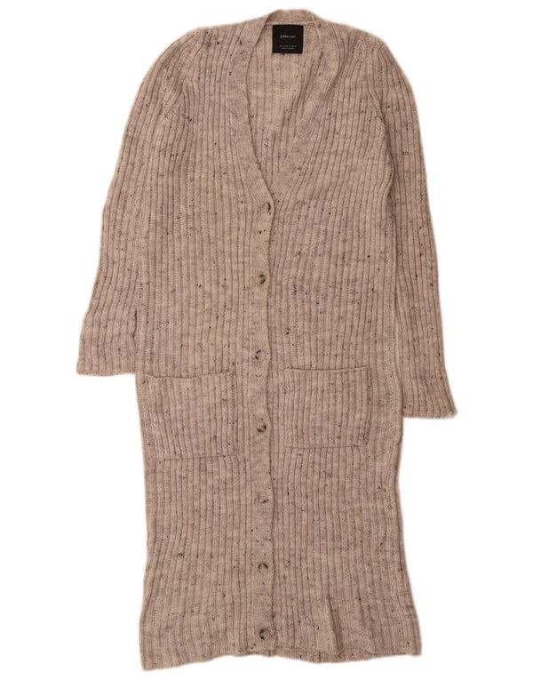 Zara Dame Jumper Dress UK 10 Small Grey Flecked Acryl