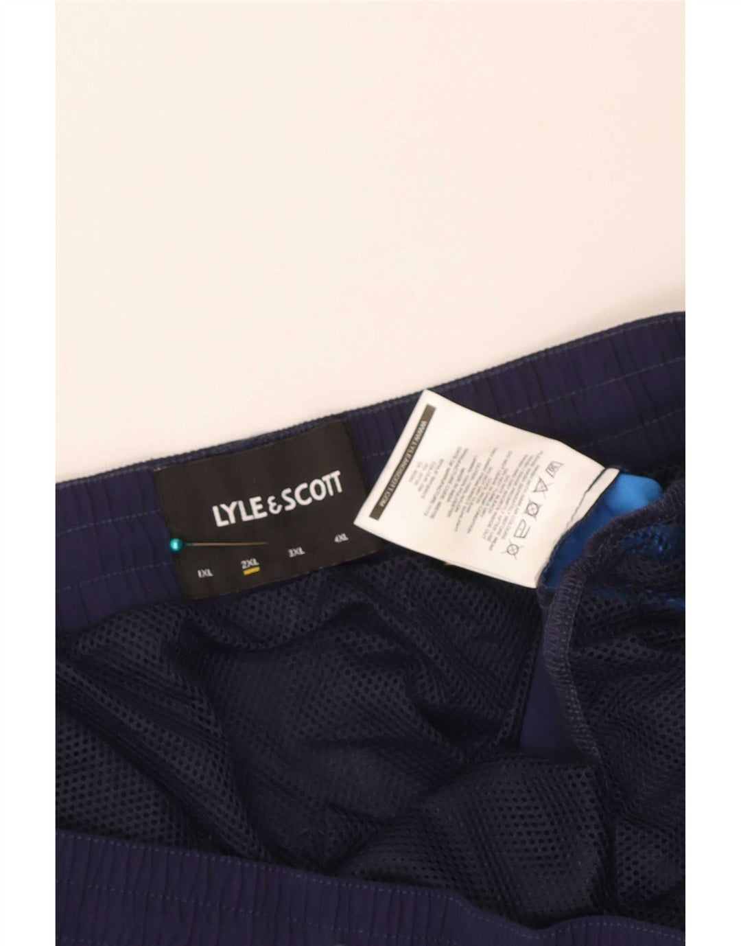 Lyle & Scott Badeshorts til mænd 2XL Navy Blue Colourblock Nylon